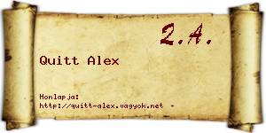Quitt Alex névjegykártya